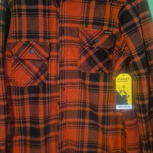 Stanley Bold Orange and Black Plaid Shirt